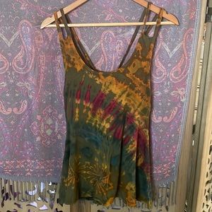 Tie dye strappy tank